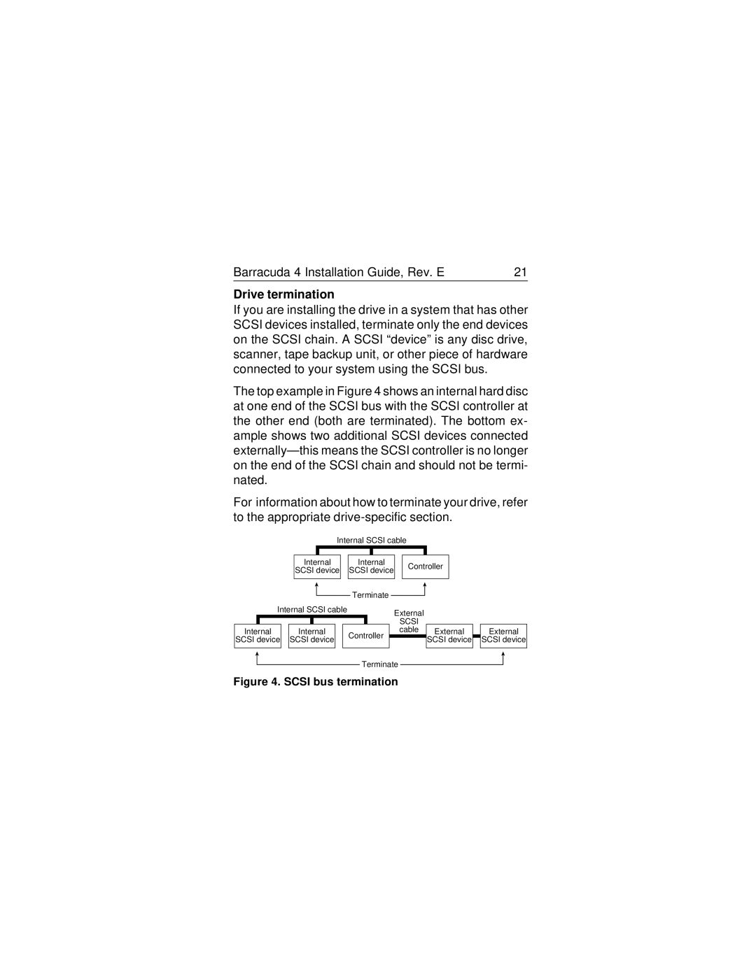 Seagate ST15150N/ND/DC, ST15150W/WD/WC manual Drive termination, Scsi bus termination 