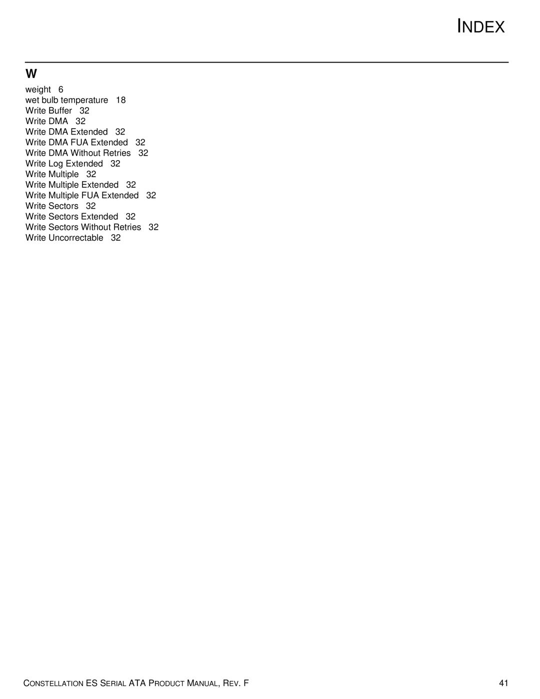 Seagate ST500NM0031, ST2000NM0031, ST1000NM0011, ST500NM0051, ST2000NM0051, ST1000NM0031, ST500NM0011, 100650923 manual Index 