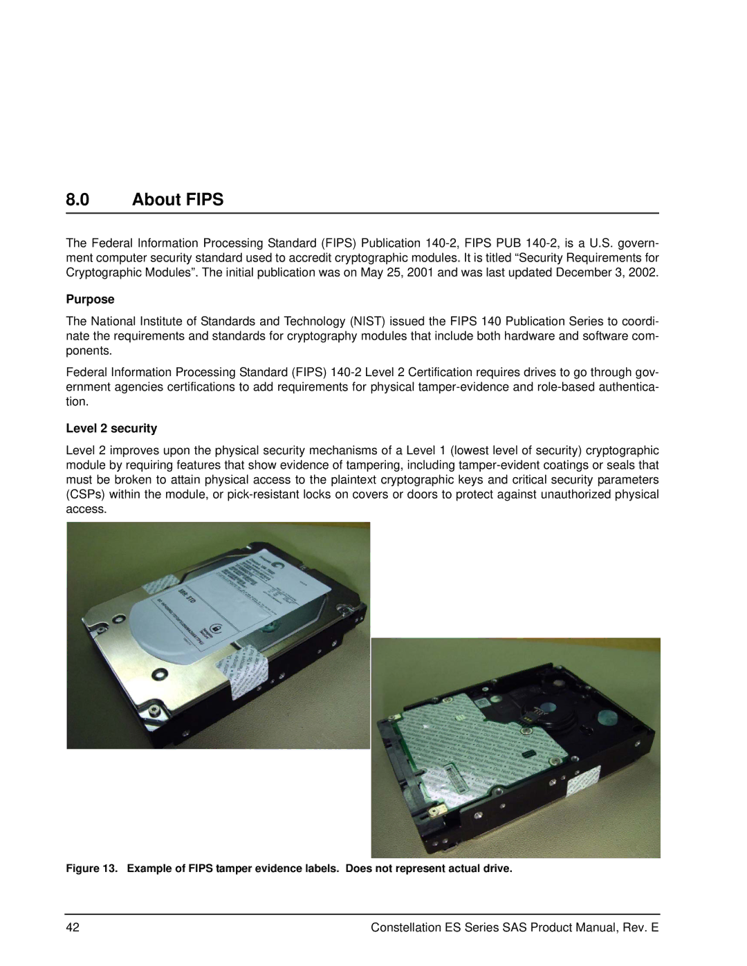 Seagate ST32000444SS, ST31000425SS, ST31000424SS, ST31000426SS, ST32000446SS manual About Fips, Purpose, Level 2 security 