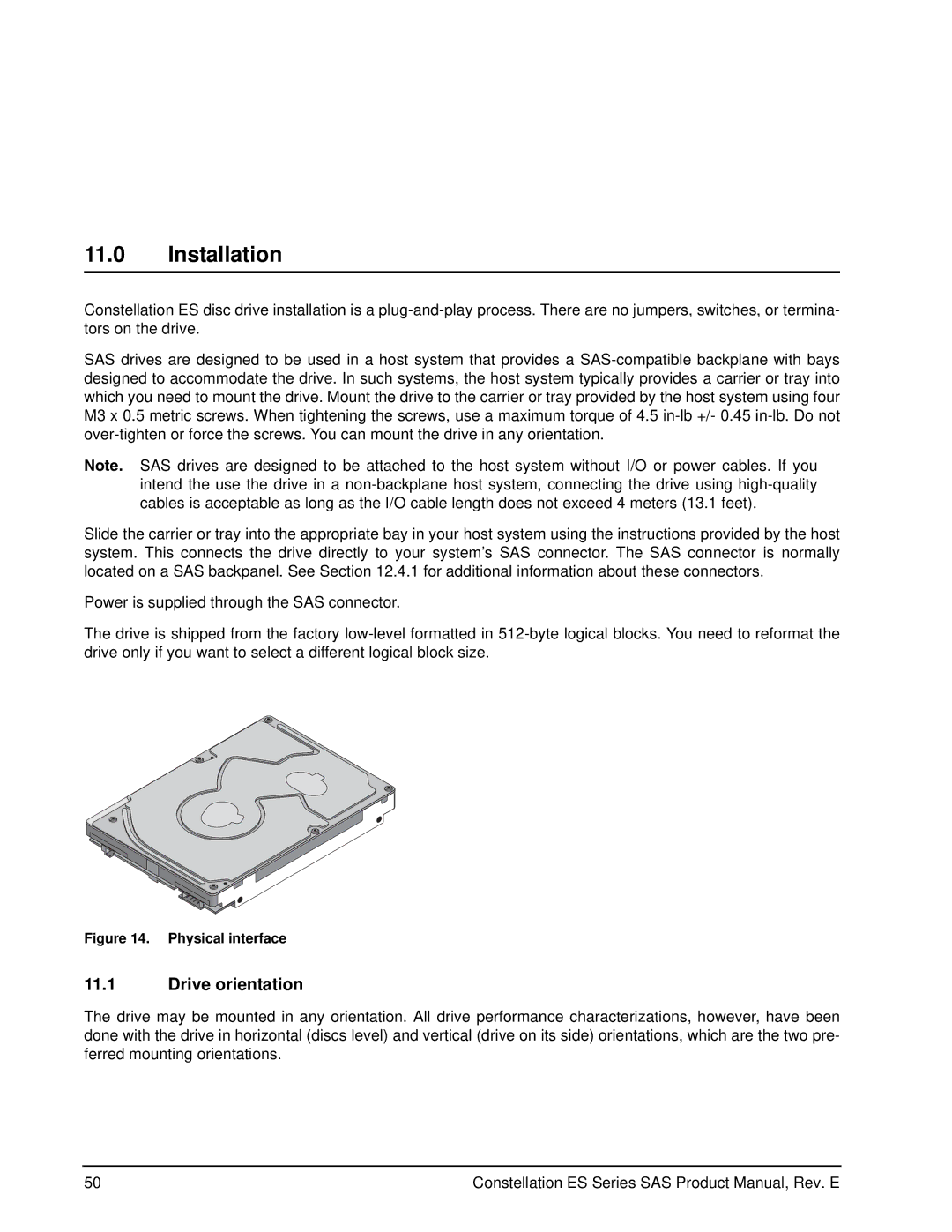 Seagate ST32000445SS, ST31000425SS, ST31000424SS, ST31000426SS, ST32000446SS, ST32000444SS Installation, Drive orientation 