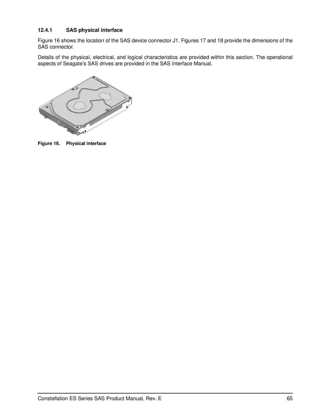 Seagate ST31000424SS, ST31000425SS, ST31000426SS, ST32000446SS, ST32000445SS manual SAS physical interface, Physical interface 