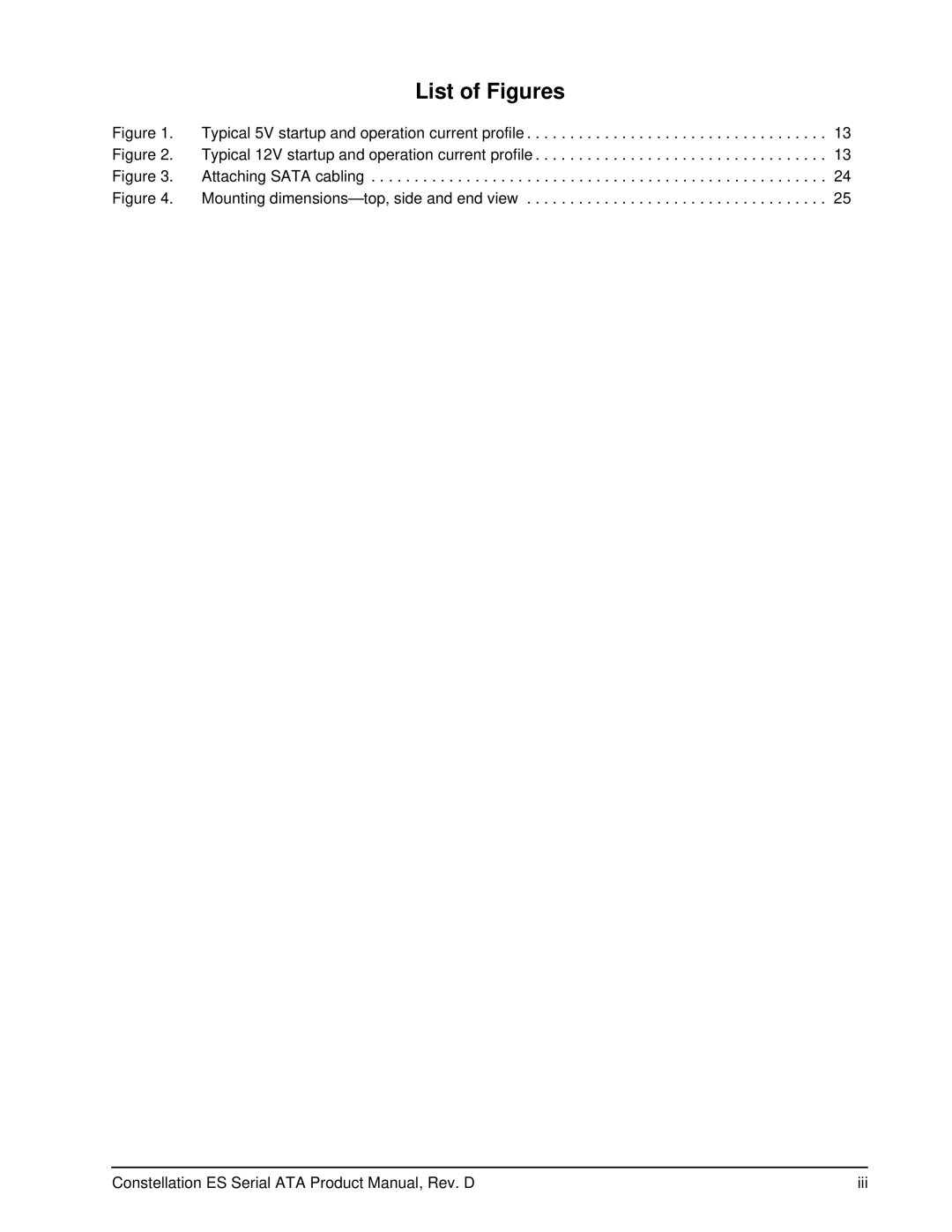 Seagate ST32000644NS, ST31000524NS, ST3500514NS manual List of Figures 