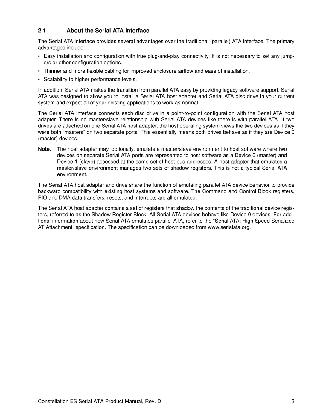 Seagate ST31000524NS, ST3500514NS, ST32000644NS manual About the Serial ATA interface 