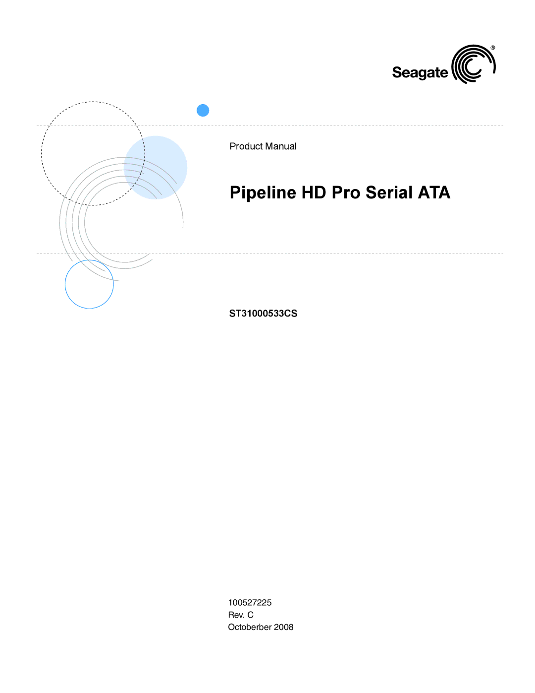 Seagate ST31000533CS manual Pipeline HD Pro Serial ATA 