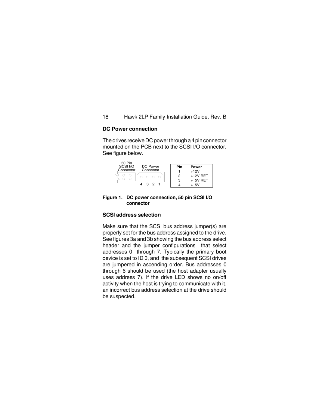 Seagate ST31230N/ND, ST32430N/ND manual DC Power connection, Scsi address selection 