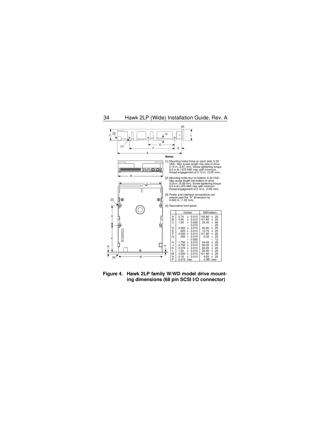 Seagate ST32430WD, ST31230WC, ST31230DC, ST31230WD, ST32430DC, ST32430WC manual Hawk 2LP Wide Installation Guide, Rev. a 