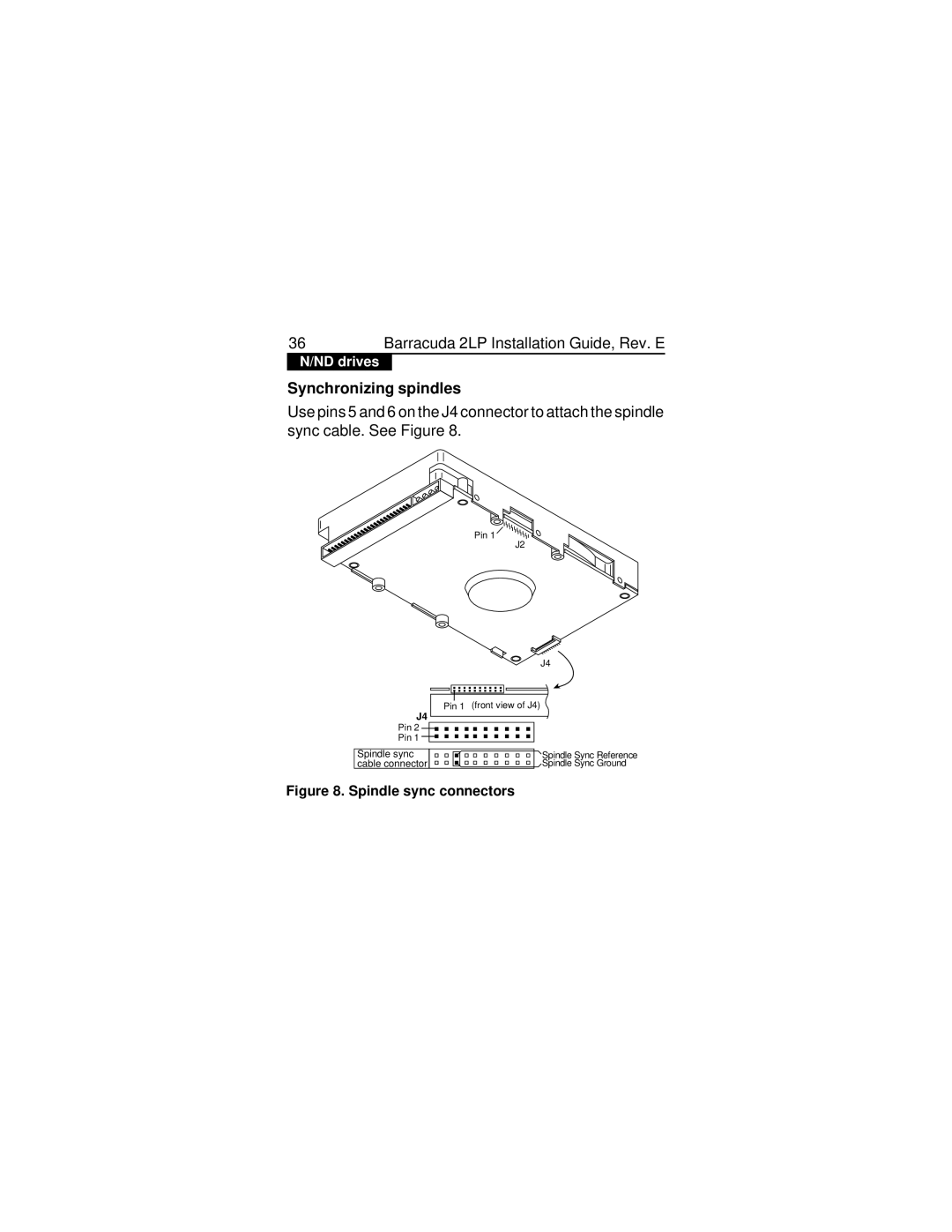 Seagate ST31250N/ND, ST31250W/WD/WC/DC, ST32550W/WD/WC/DC, ST32550N/ND manual Spindle sync connectors 