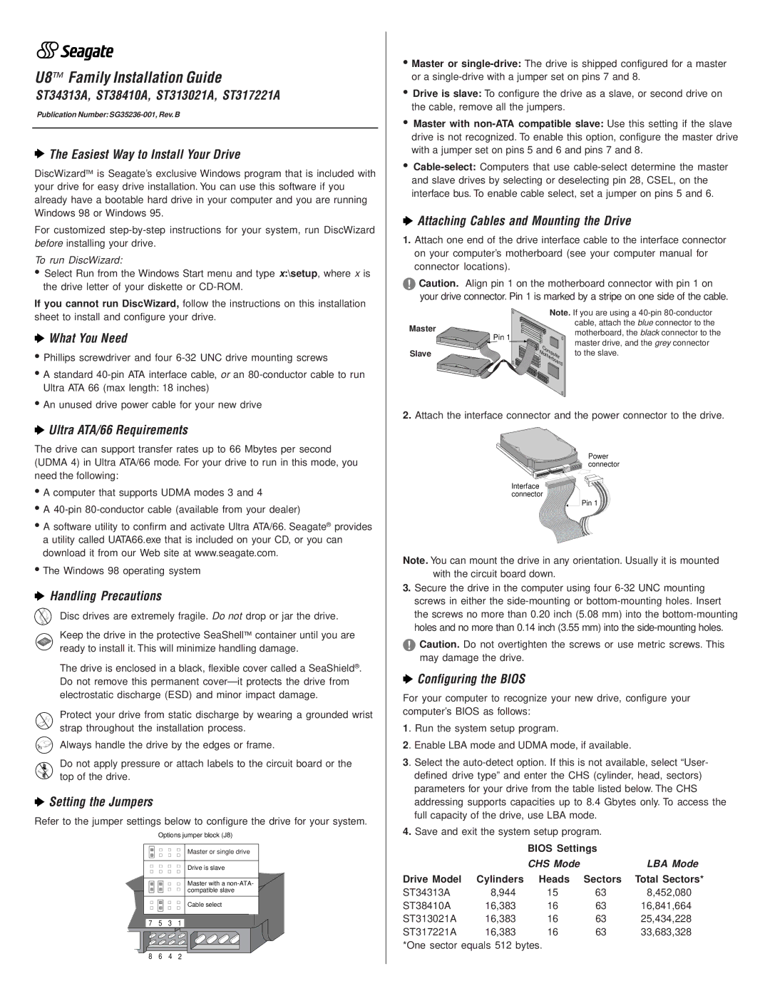 Seagate manual ST34313A, ST38410A, ST313021A, ST317221A, Easiest Way to Install Your Drive, What You Need 