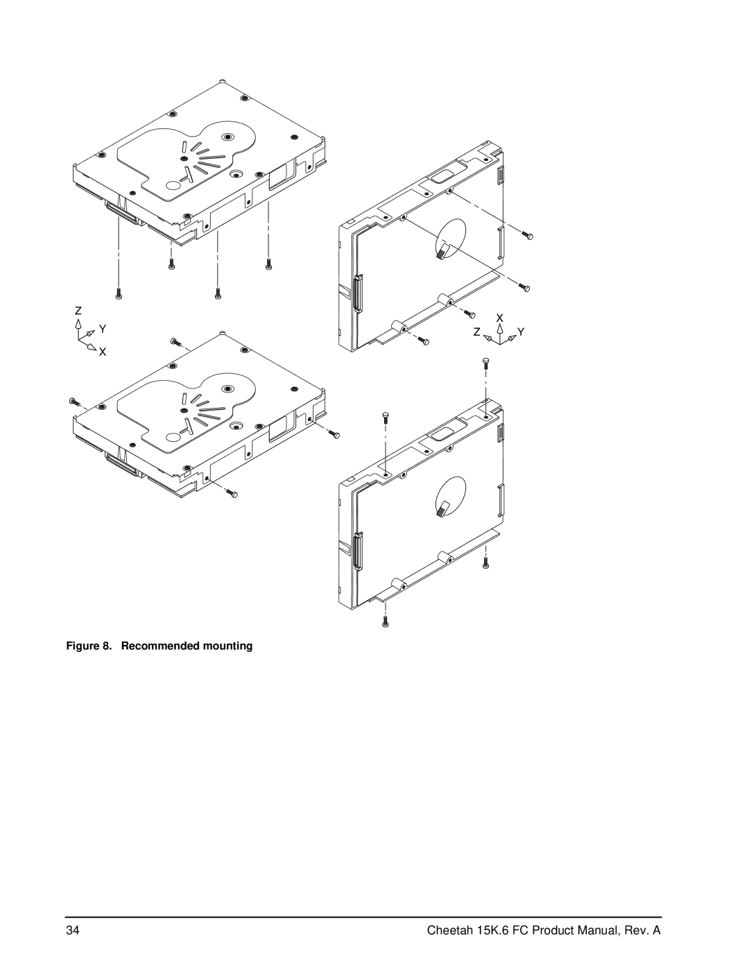 Seagate ST3146356FC, ST3300656FC, ST3450856FC manual Recommended mounting 