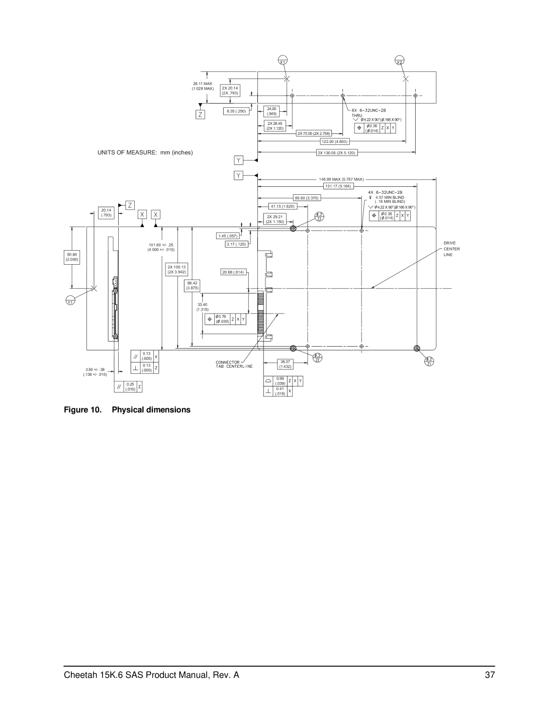 Seagate ST3300656SS, ST3146356SS, ST3450856SS manual Physical dimensions 