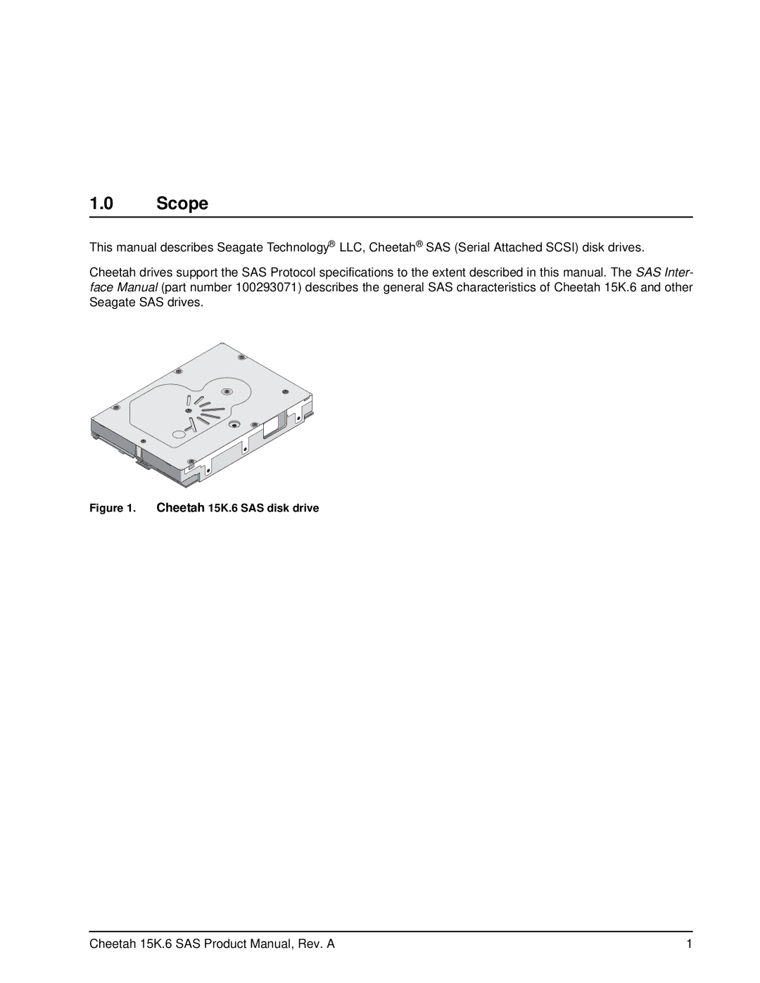 Seagate ST3300656SS, ST3146356SS, ST3450856SS manual Scope, Cheetah 15K.6 SAS disk drive 