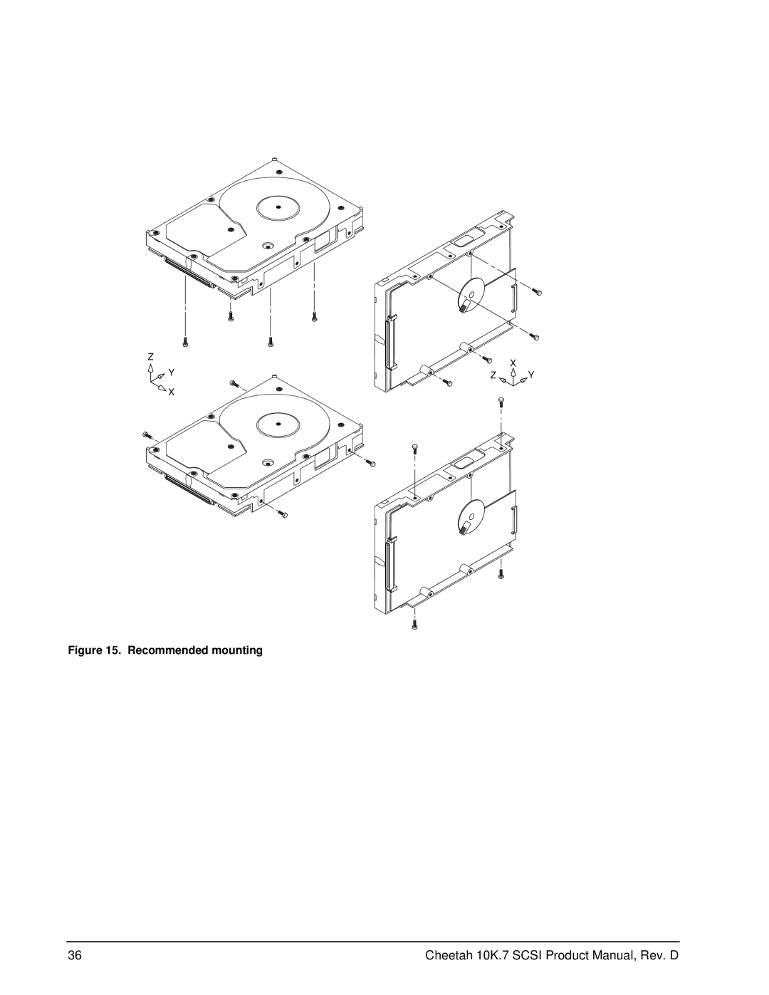 Seagate ST3300007LW/LC, ST3146707LW/LC, ST373207LW/LC manual Recommended mounting 