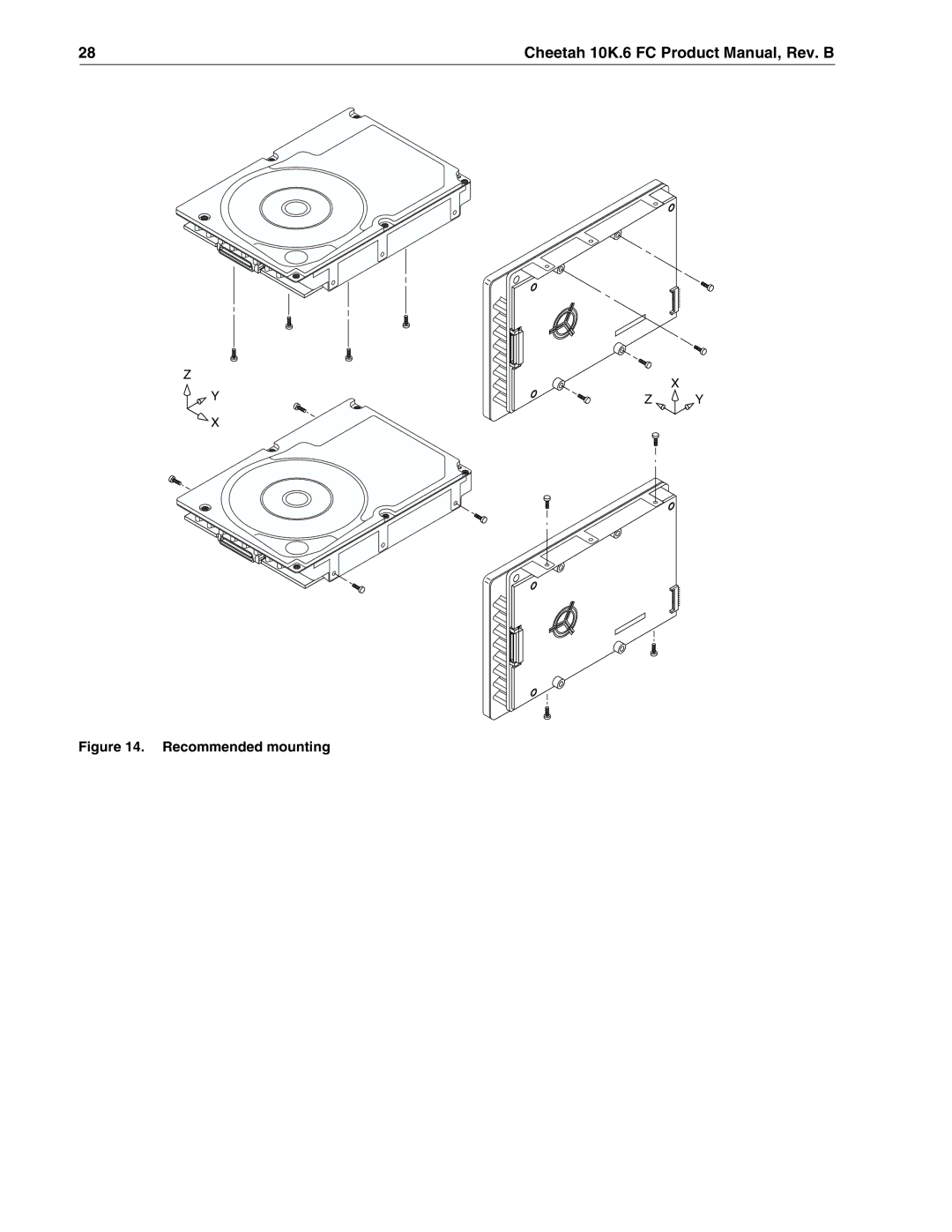 Seagate ST373307FC, ST3146807FC, ST336607FC manual Recommended mounting 