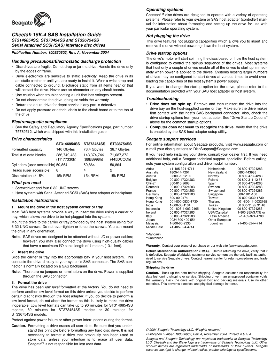 Seagate ST373454SS installation instructions Handling precautions/Electrostatic discharge protection, What you need 