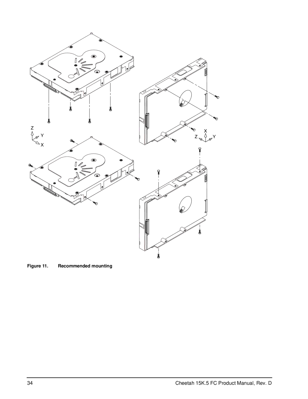 Seagate ST373455FC, ST3146855FC, ST3300655FC manual Recommended mounting 