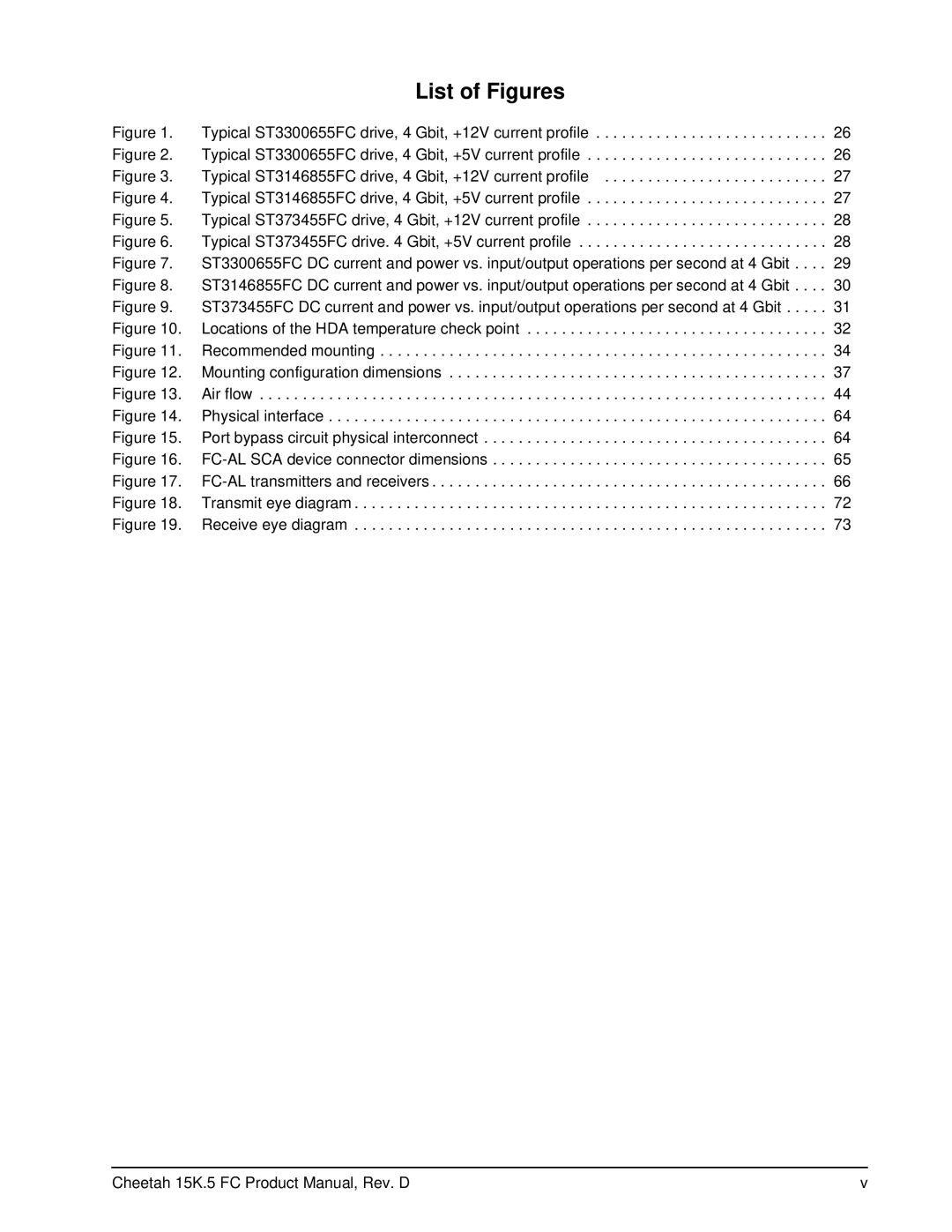 Seagate ST3146855FC, ST3300655FC, ST373455FC manual List of Figures 