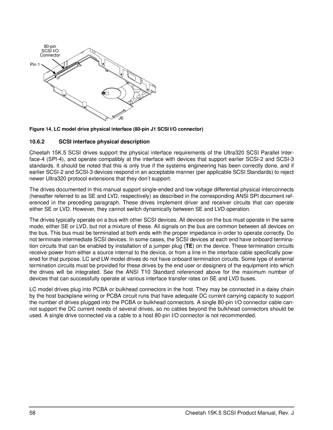 Seagate ST3146855LW, ST3146855LC, ST3300655LW, ST3300655LC, ST373455LC, ST373455LW manual Scsi interface physical description 