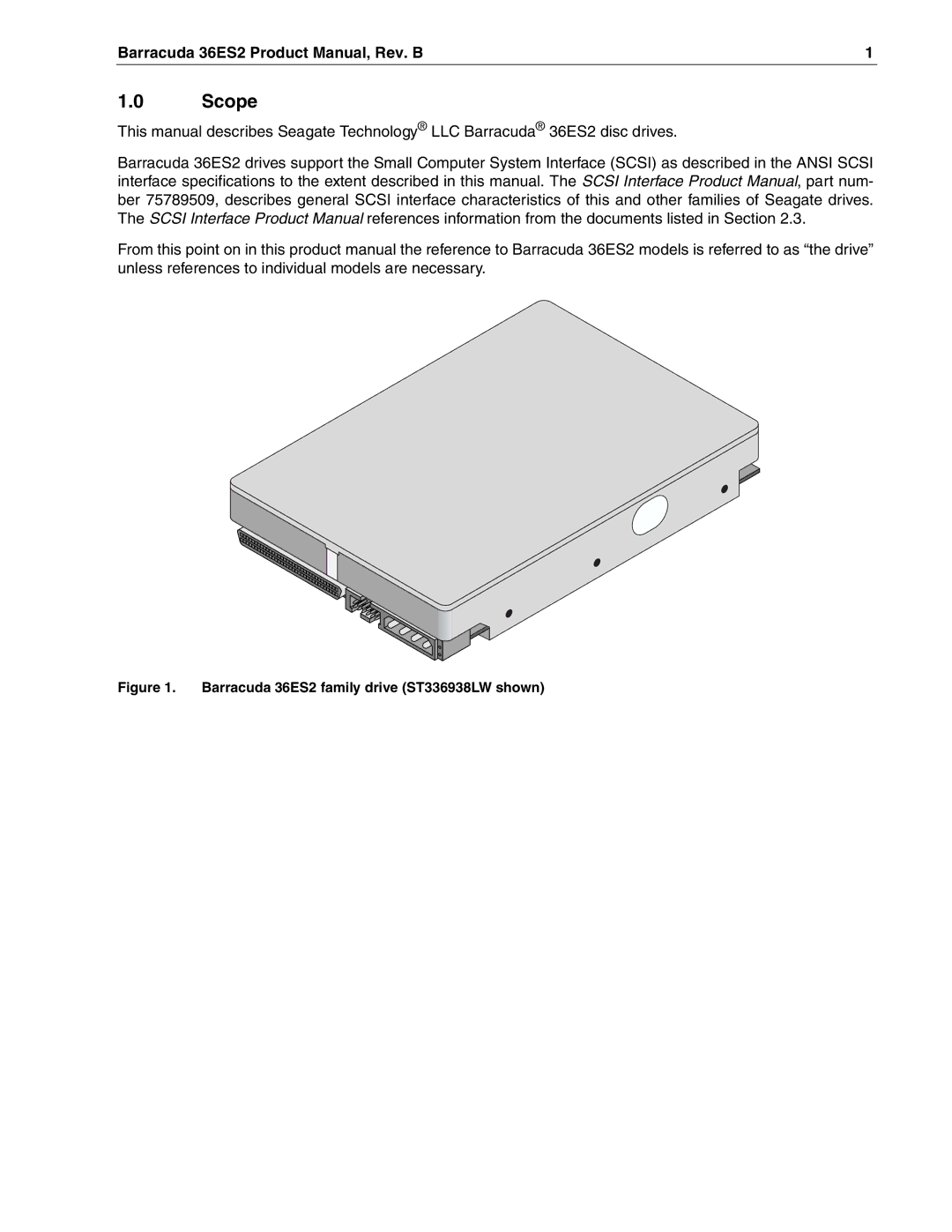 Seagate ST336918N, ST318418N, ST318438LW manual Scope, Barracuda 36ES2 family drive ST336938LW shown 