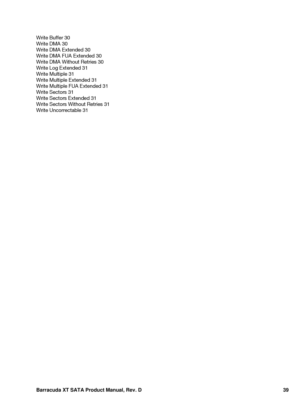 Seagate ST33000651AS, ST32000641AS manual Barracuda XT Sata Product Manual, Rev. D 