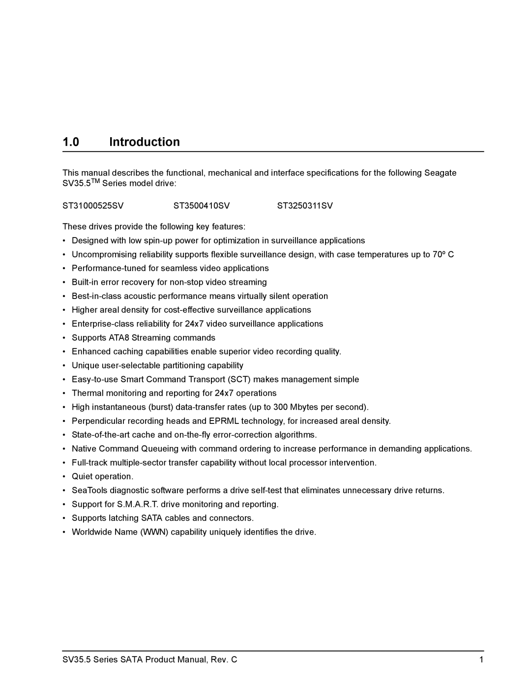 Seagate ST3500410SV, ST3250311SV manual Introduction 