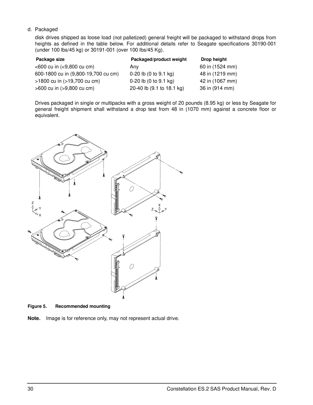 Seagate ST33000651SS, ST33000652SS, ST33000650SS manual Recommended mounting 