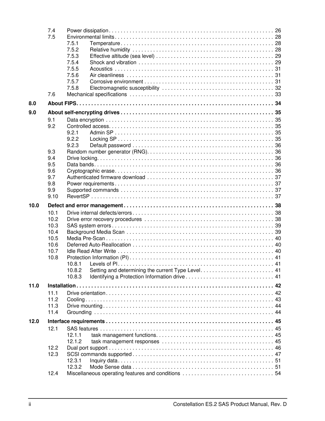 Seagate ST33000650SS, ST33000652SS manual About Fips About self-encrypting drives, Defect and error management, Installation 