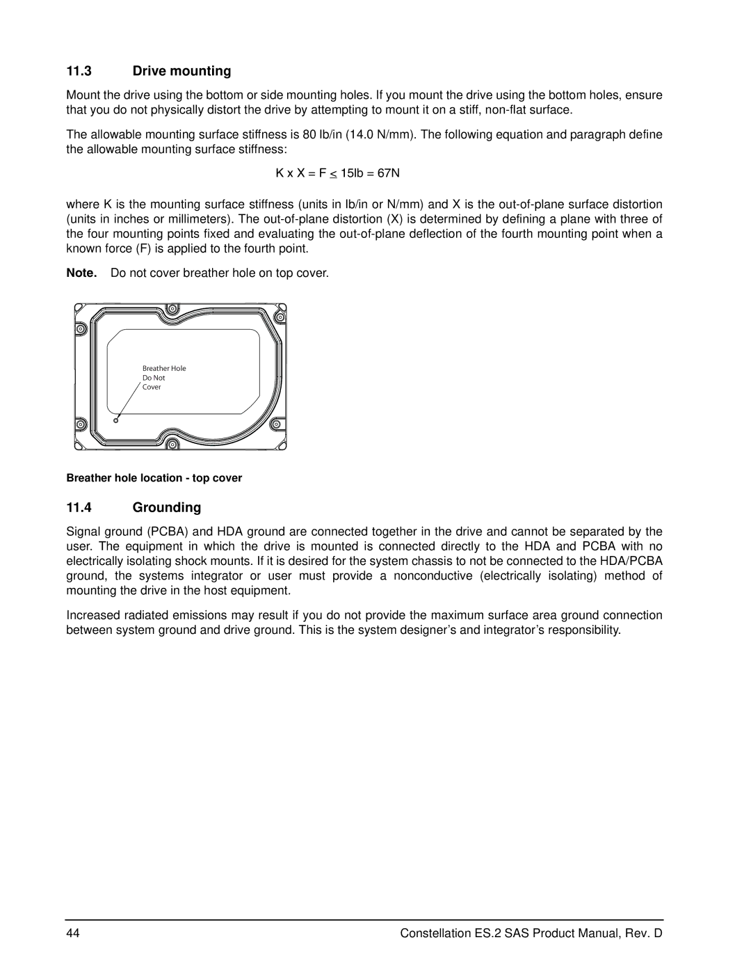 Seagate ST33000650SS, ST33000652SS, ST33000651SS manual Drive mounting, Grounding 