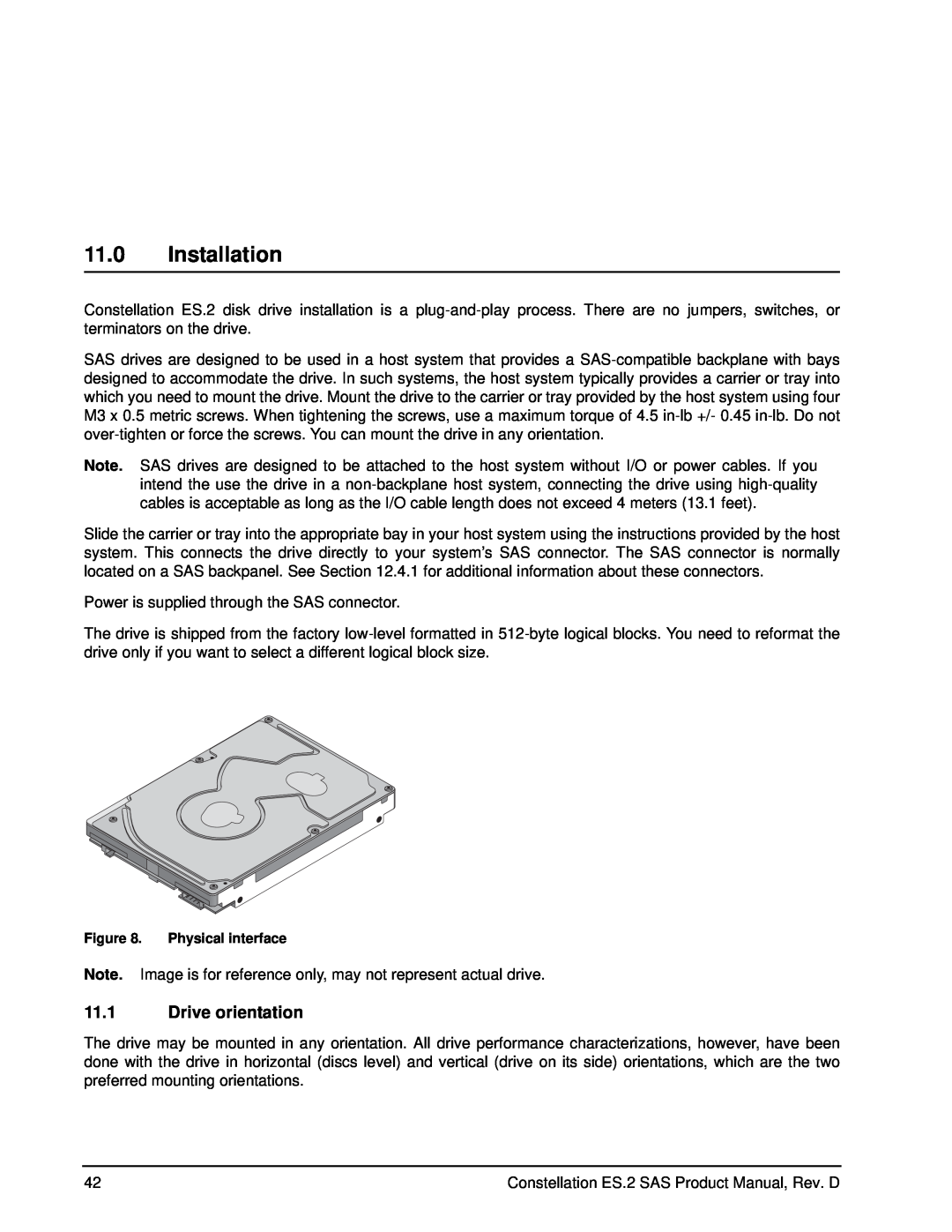 Seagate ST33000651SS, ST33000652SS, ST33000650SS manual Installation, Drive orientation 