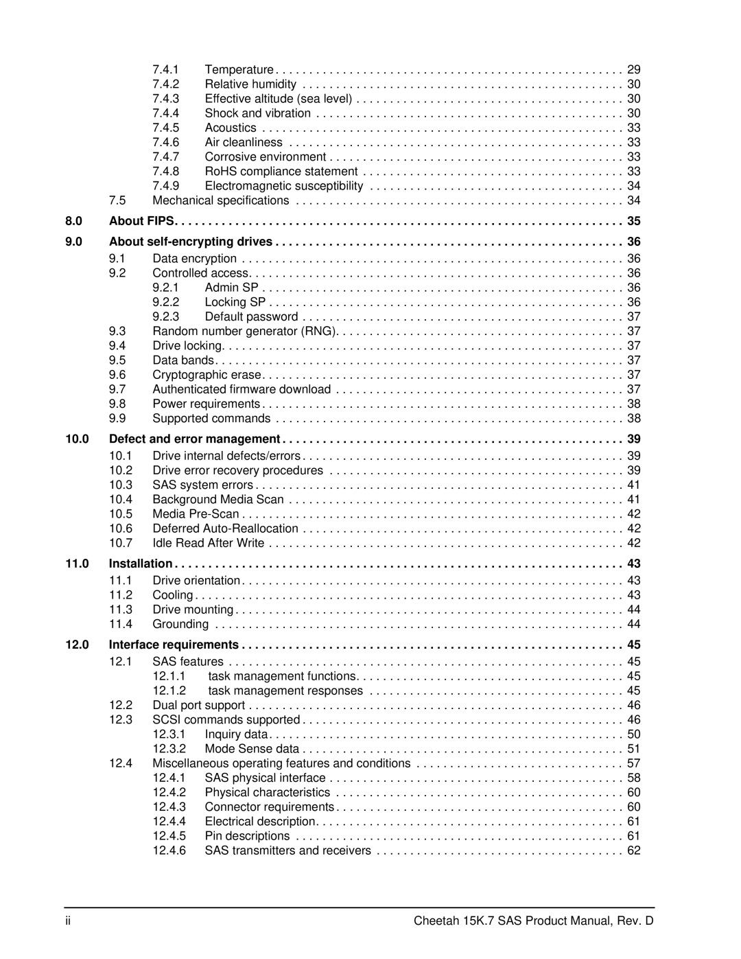 Seagate ST3450657SS, ST3300457SS manual About Fips About self-encrypting drives, Defect and error management, Installation 