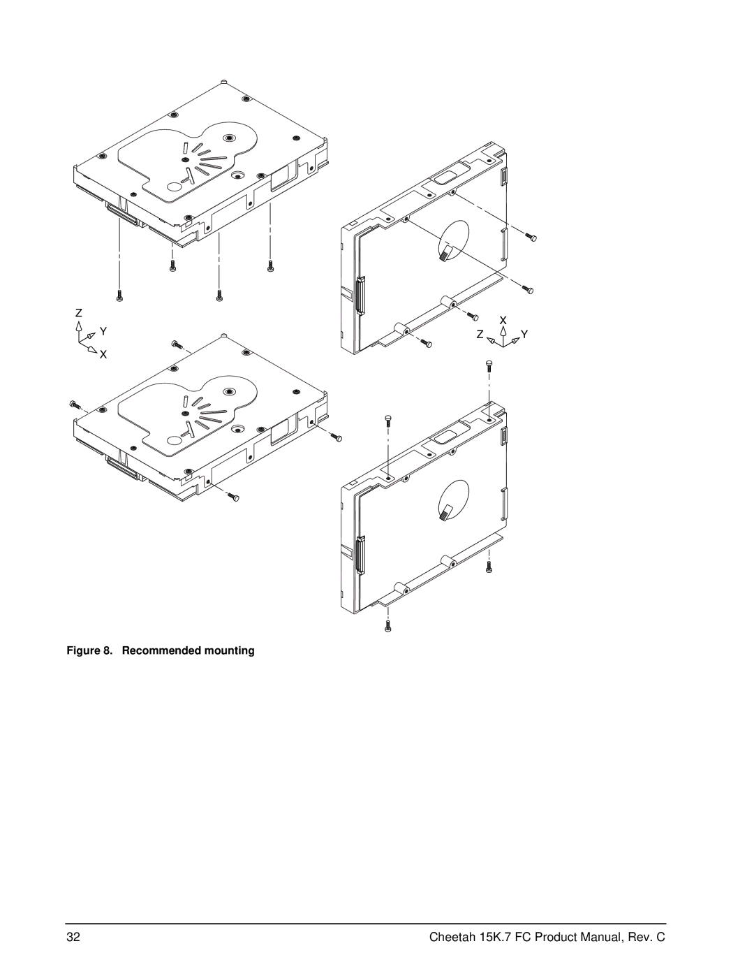 Seagate ST3300657FC, ST3300557FC, ST3300457FC, ST3450857FC, ST3450757FC, ST3450657FC, ST3600057FC manual Recommended mounting 