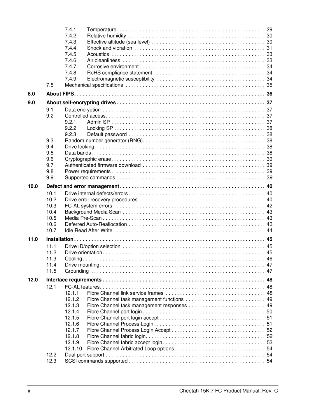 Seagate ST3450757FC, ST3300557FC manual About Fips About self-encrypting drives, Defect and error management, Installation 