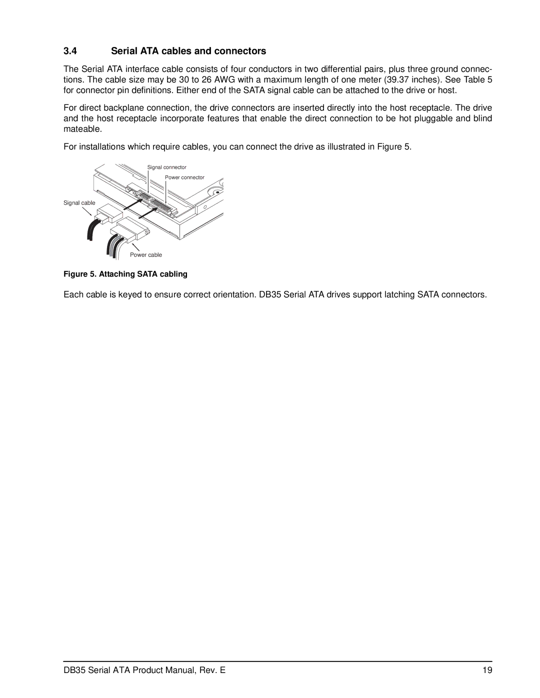 Seagate ST3400832SCE, ST3300831SCE, ST3250823SCE, ST3200826SCE manual Serial ATA cables and connectors, Attaching Sata cabling 