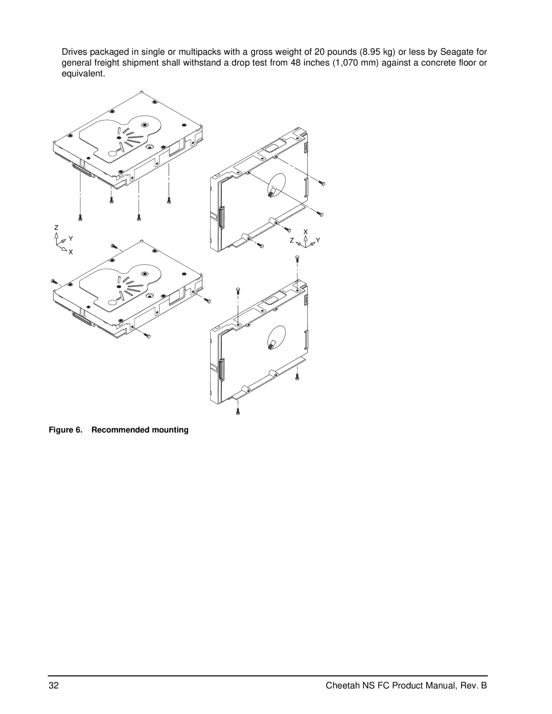 Seagate ST3300955FC, ST3400755FC manual Recommended mounting 