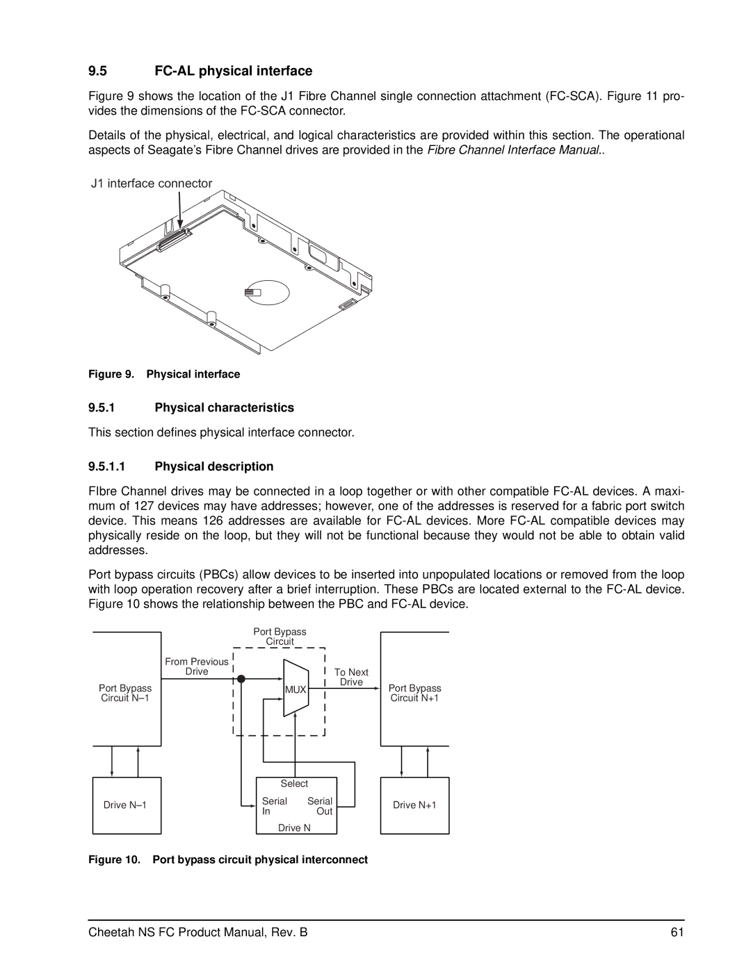 Seagate ST3400755FC, ST3300955FC manual FC-AL physical interface, Physical characteristics, Physical description 