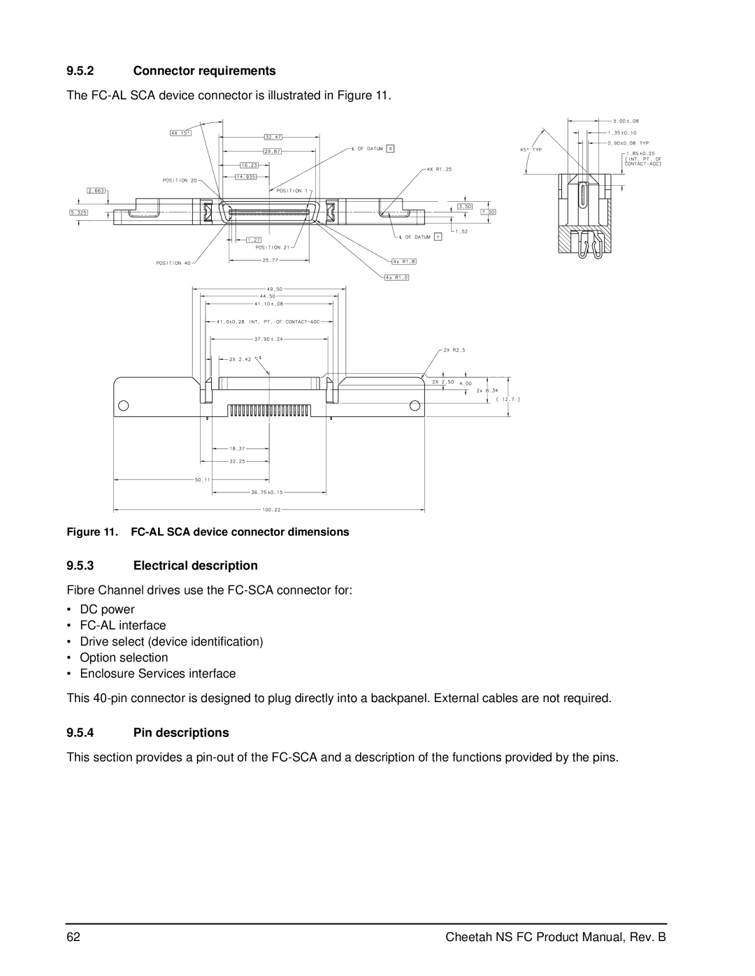 Seagate ST3300955FC, ST3400755FC manual Connector requirements, Electrical description, Pin descriptions 