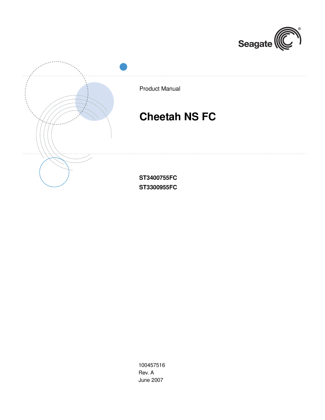 Seagate manual Cheetah NS FC, ST3400755FC ST3300955FC 