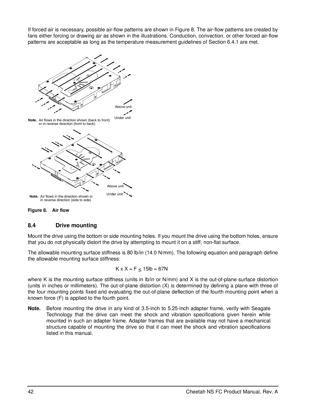Seagate ST3300955FC, ST3400755FC manual Drive mounting, Air flow 