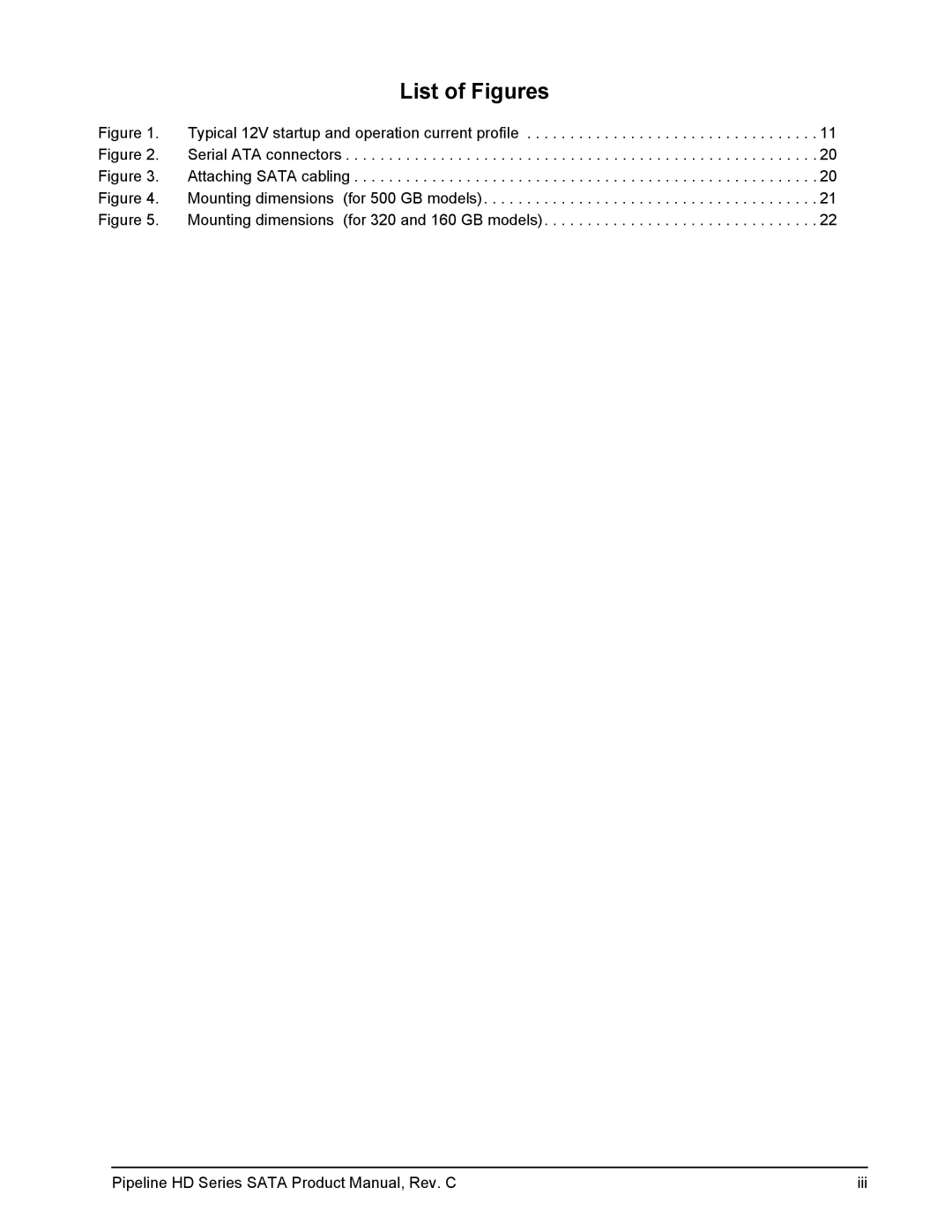 Seagate ST3320310CS, ST3160310CS, ST3320410CS, ST3500422CS, ST3500321CS manual List of Figures 