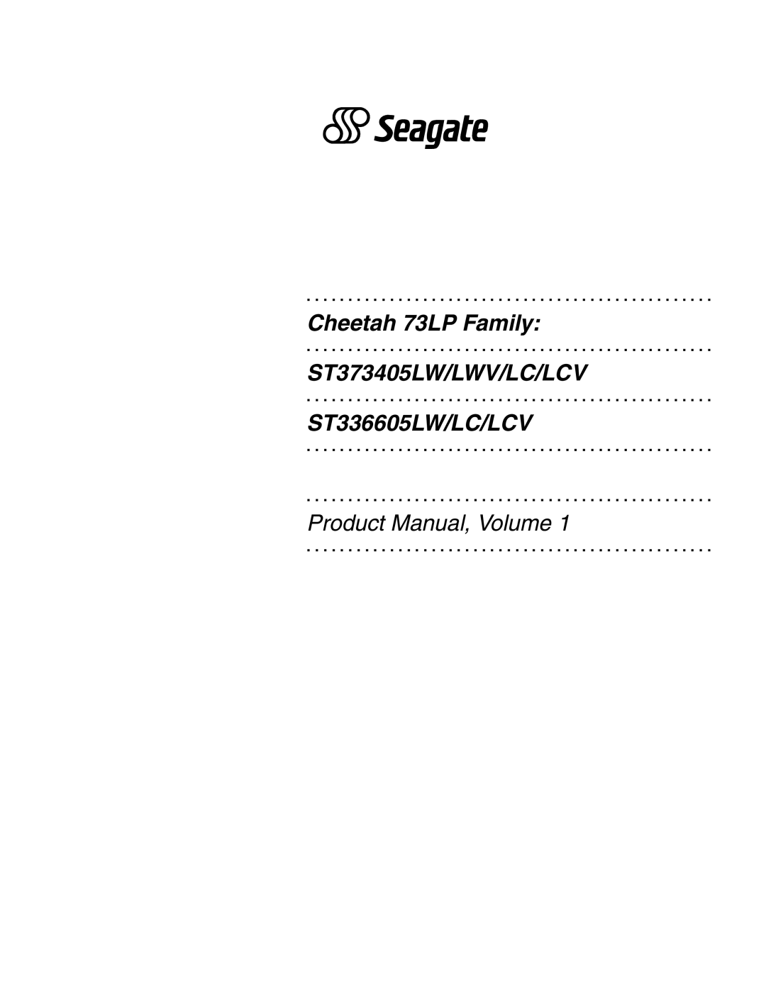 Seagate manual ST373405LW/LWV/LC/LCV ST336605LW/LC/LCV 