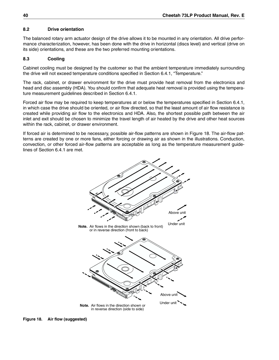 Seagate ST336605LW/LC/LCV, ST373405LW/LWV/LC/LCV manual Drive orientation, Cooling 