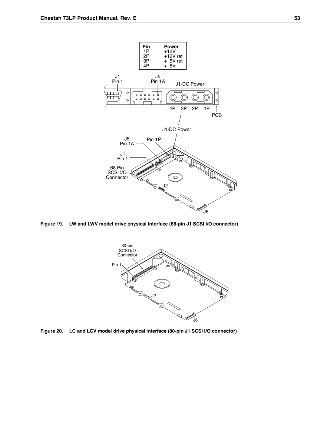 Seagate ST373405LW/LWV/LC/LCV, ST336605LW/LC/LCV manual Pin Power 