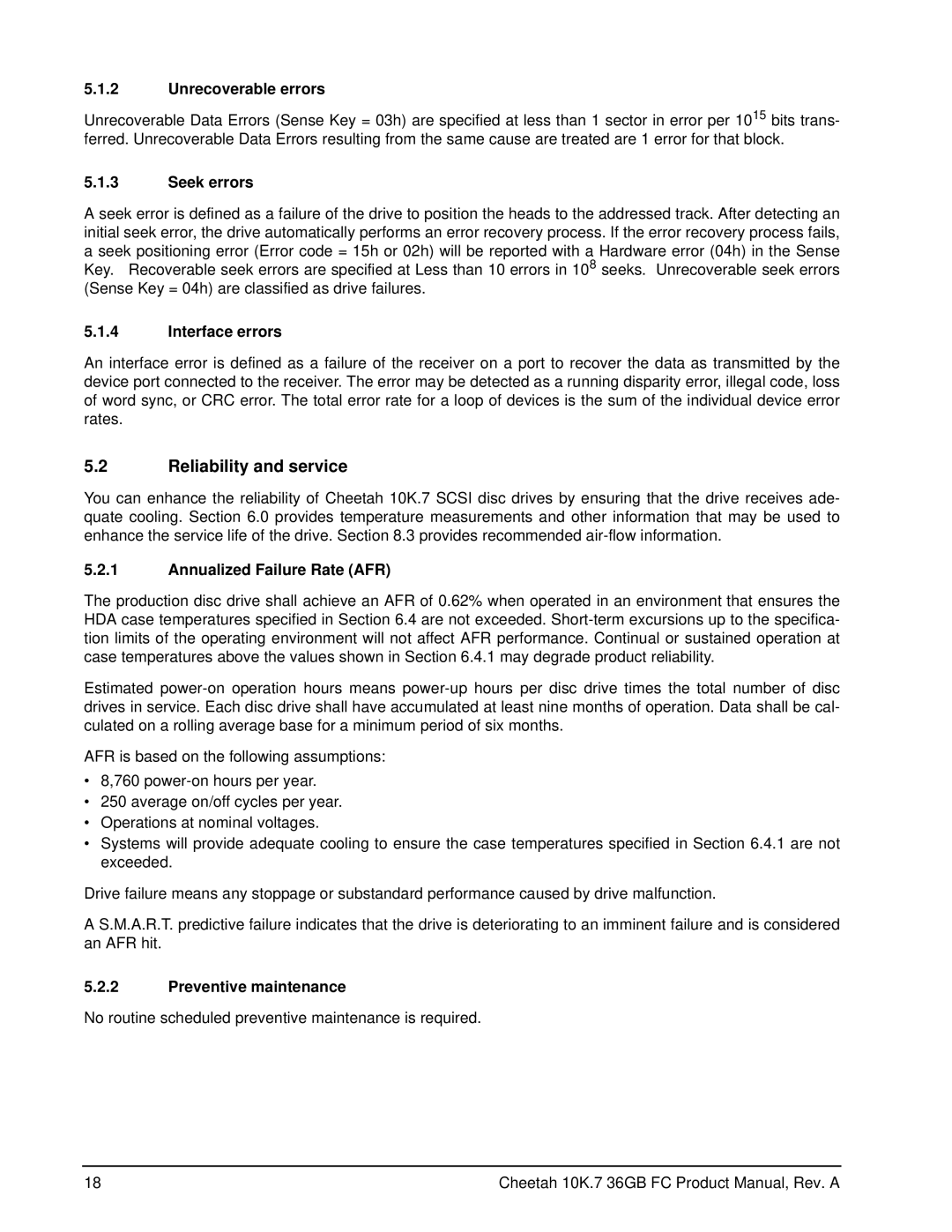 Seagate ST336807FC manual Reliability and service 