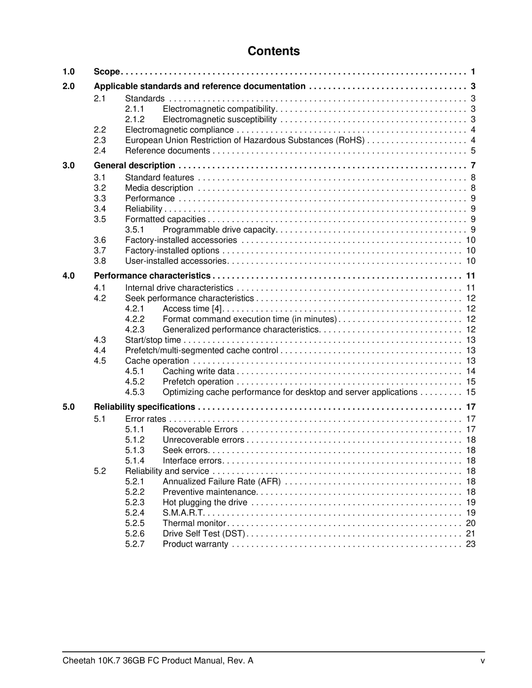 Seagate ST336807FC manual Contents 