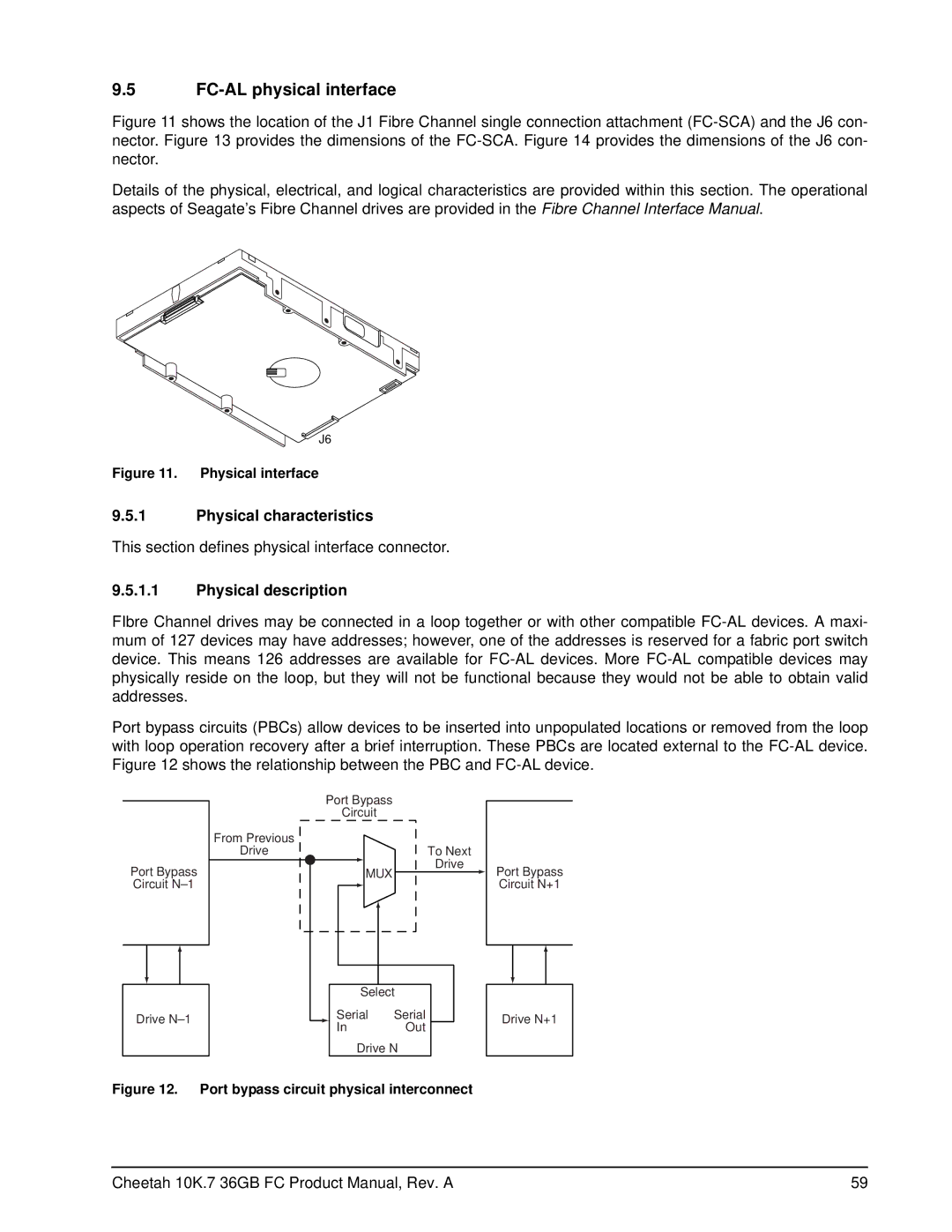 Seagate ST336807FC manual FC-AL physical interface, Physical characteristics, Physical description 