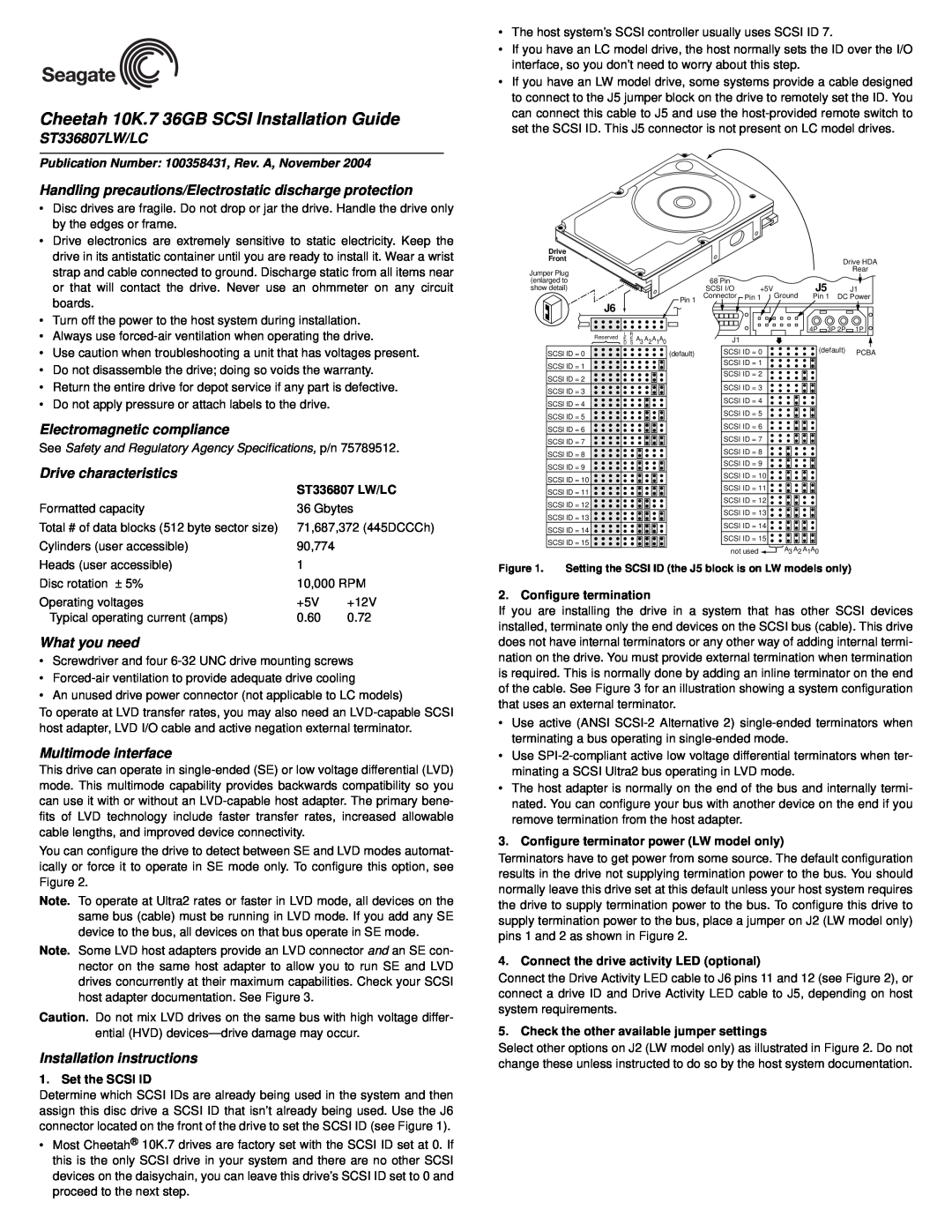 Seagate ST336807LW/LC installation instructions Electromagnetic compliance, Drive characteristics, What you need 
