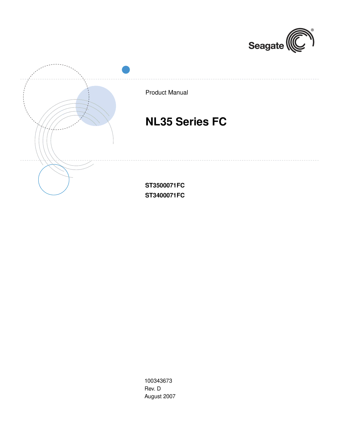Seagate manual NL35 Series FC, ST3500071FC ST3400071FC 