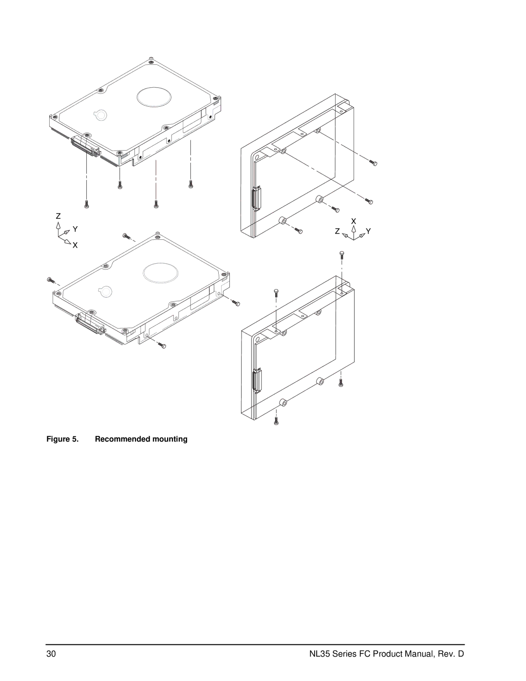 Seagate ST3400071FC, ST3500071FC manual Recommended mounting 