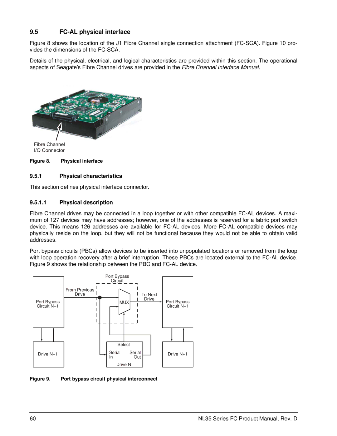 Seagate ST3400071FC, ST3500071FC manual FC-AL physical interface, Physical characteristics, Physical description 