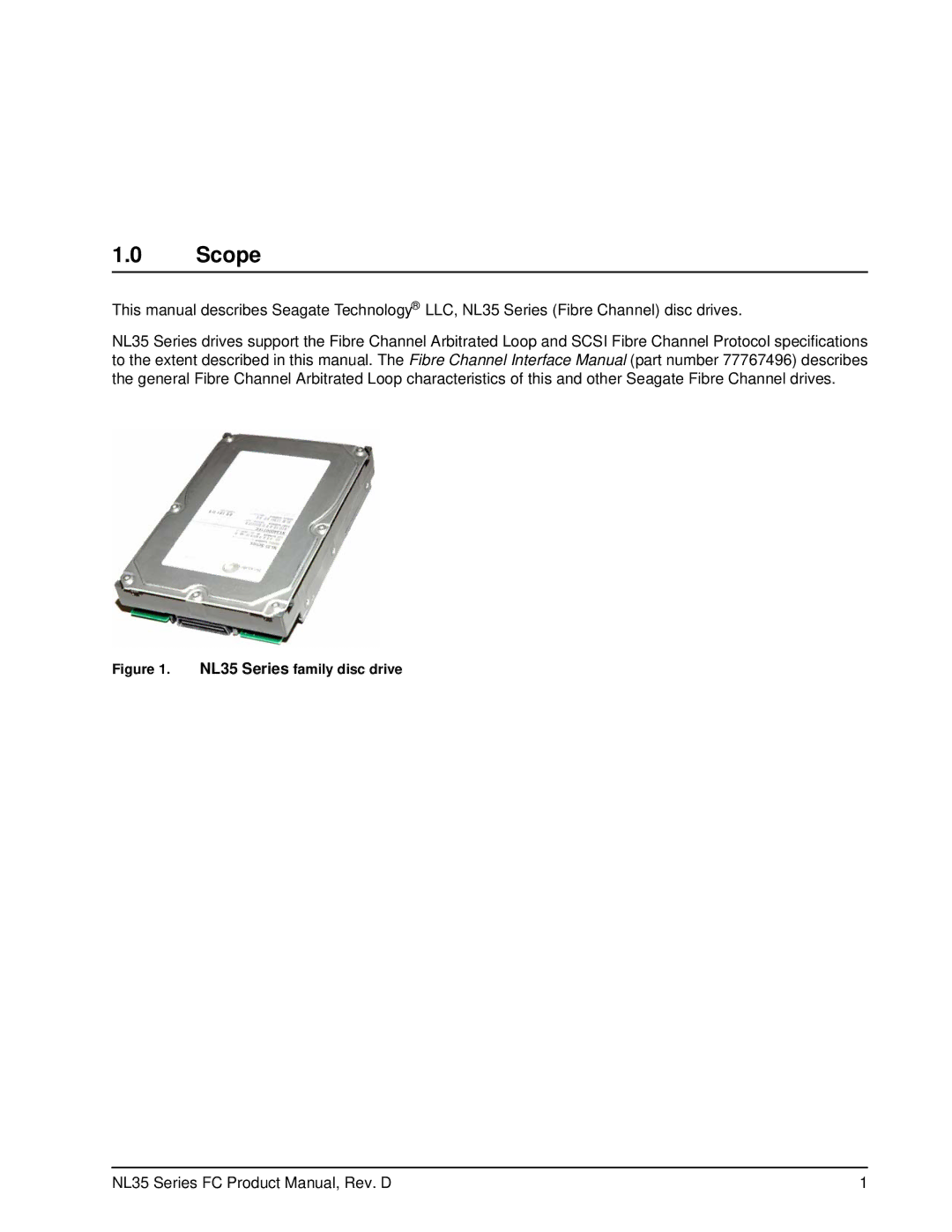 Seagate ST3500071FC, ST3400071FC manual Scope, NL35 Series family disc drive 