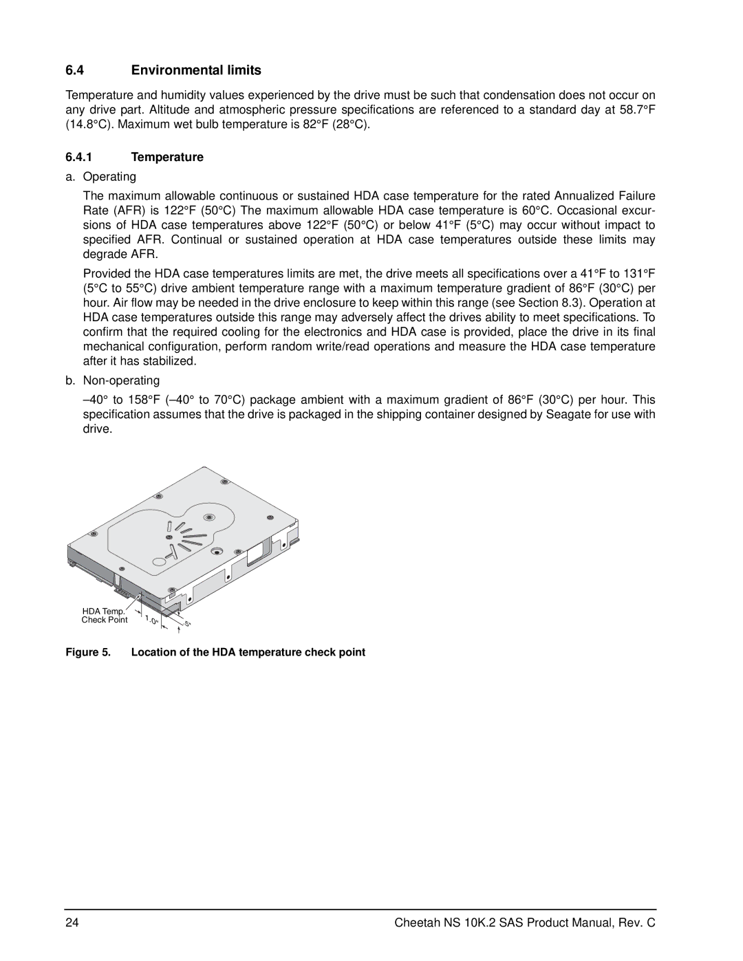 Seagate ST3450802SS, ST3600002SS manual Environmental limits, Temperature a. Operating 